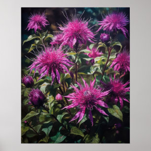 Poster de impresión de arte Purple Bee Balm