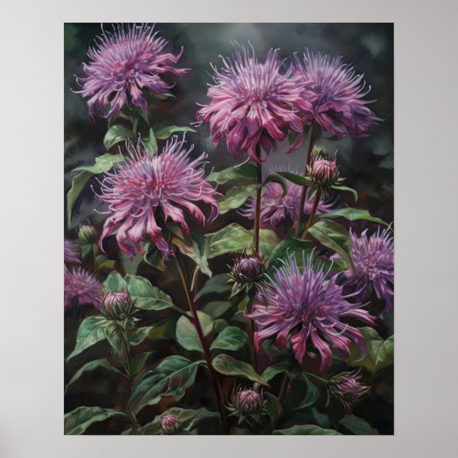 Poster de impresión de arte Purple Bee Balm (Frente)