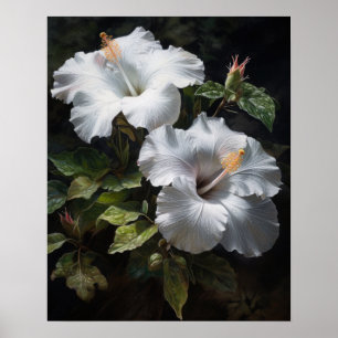 Poster de impresión de arte sobre flores hibiscus