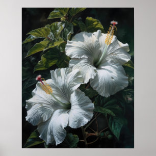 Poster de impresión de arte sobre flores hibiscus 