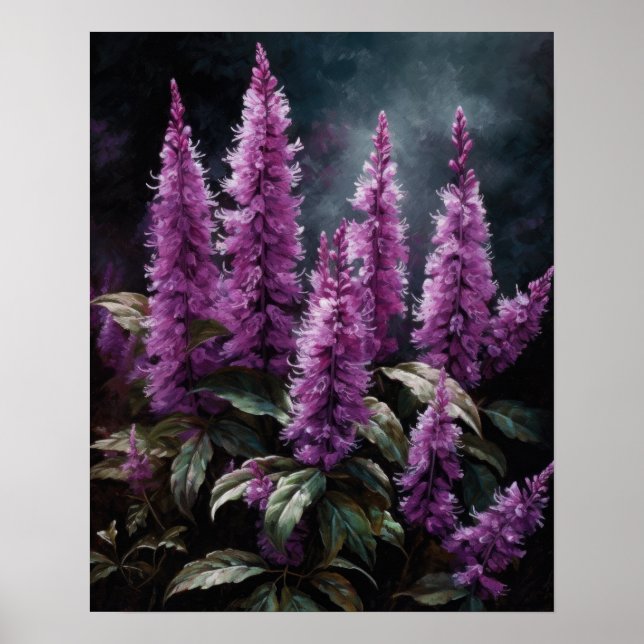 Poster de impresión de arte violeta de flores de e (Frente)