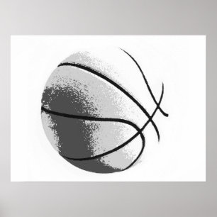 Poster de impresión de Básquetbol de Arte Pop Gris