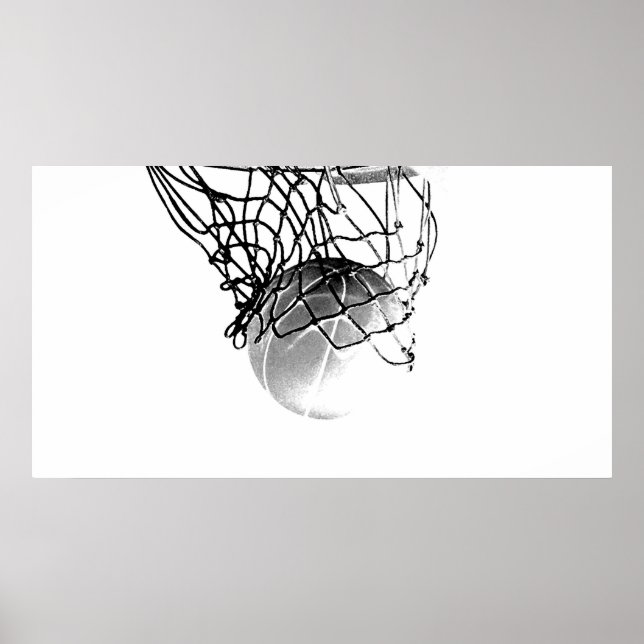 Poster de impresión de bolas de baloncesto de B&W (Frente)