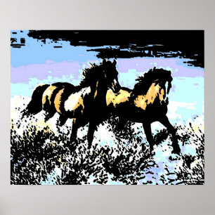 Poster de impresión de caballos de carreras de art