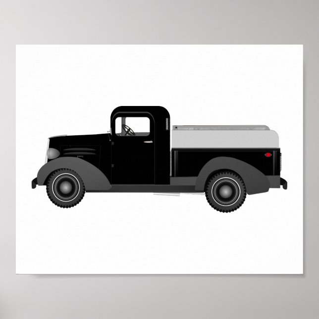 Poster de impresión de camionetas de época (Frente)