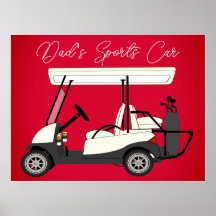 Poster de impresión de carrito de golf para autos