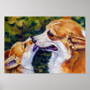 Poster de impresión de Corgi galés de Pembroke
