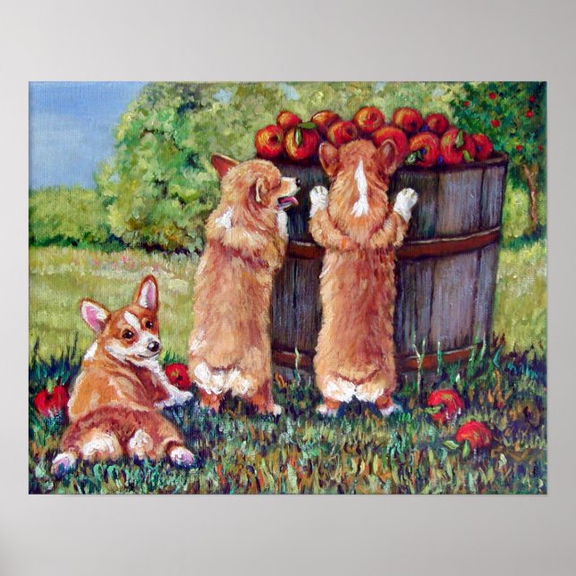 Poster de impresión de Corgi galés de Pembroke (Frente)