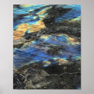 Poster de impresión de cristal de color azul oscur