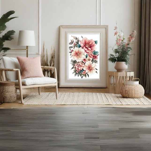 Poster de impresión de decoración moderna de pared (Modern Floral Wall Decor Print Poster)