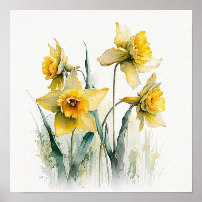 Poster de impresión de dibujos florales en dibujos (Frente)