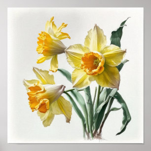 Poster de impresión de dibujos florales en dibujos