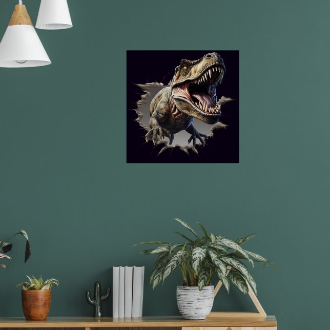 Póster de impresión de dinosaurio T-Rex aterrador  (Salón 1)