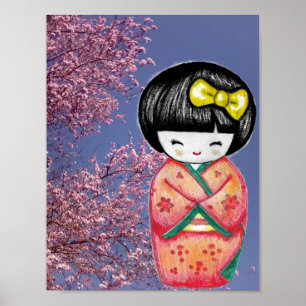 Poster de impresión de flores de cerezo Sakura de