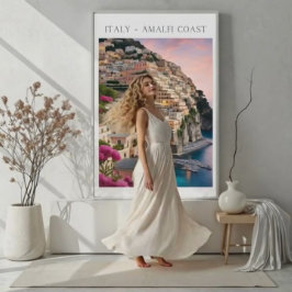 Poster de impresión de flores Positano de la Costa