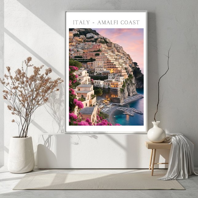 Poster de impresión de flores Positano de la Costa (Italy Amalfi Coast Positano Flowers Print Poster)