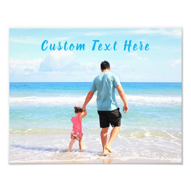 Póster de impresión de foto con texto personalizad (Frente)