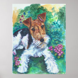 Poster de impresión de Fox Terrier por cable