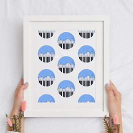 Poster de impresión de grabación de música de pian