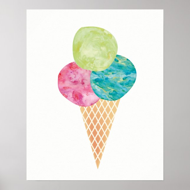 Poster de impresión de helado de helado de helado  (Frente)