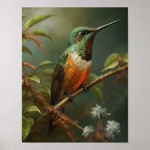 Poster de impresión de Hummingbird Painting Art