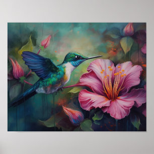Poster de impresión de Hummingbird Painting Art