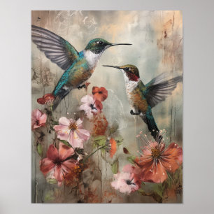 Poster de impresión de Hummingbirds Pintura de art