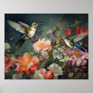 Poster de impresión de Hummingbirds Pintura de art