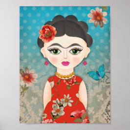 Poster de impresión de Ilustracion de Little Frida