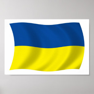 Póster de impresión de la bandera de Ucrania
