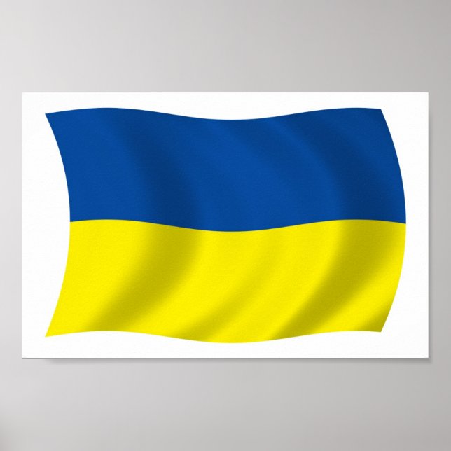 Póster de impresión de la bandera de Ucrania (Frente)