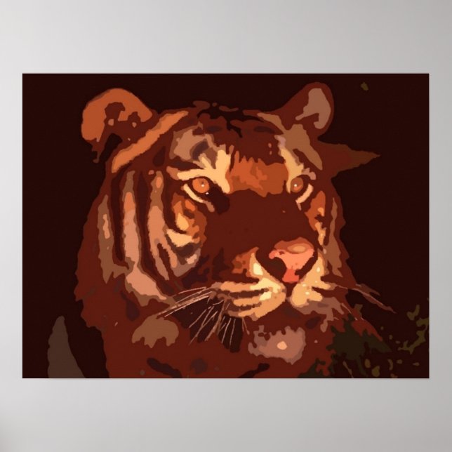 Poster de impresión de la cara del tigre de luz ne (Frente)