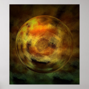 Poster de impresión de la esfera de resumen digita