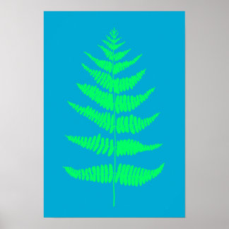 Poster de impresión de la planta azul Aqua Blue Fe