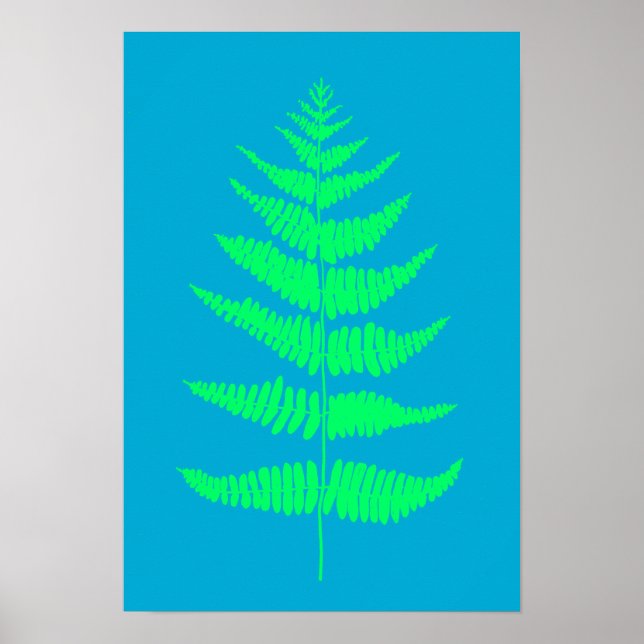 Poster de impresión de la planta azul Aqua Blue Fe (Frente)