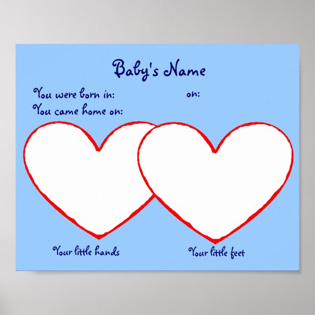 Poster de impresión de mano y pies para el azul in (Frente)