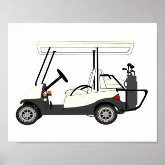 Poster de impresión de niños de carritos de golf