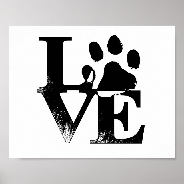 Poster de impresión de paw de amor animal (Frente)