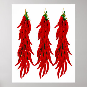 Poster de impresión de pimientos de chile rojo