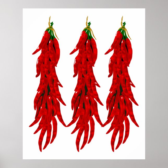 Poster de impresión de pimientos de chile rojo (Frente)