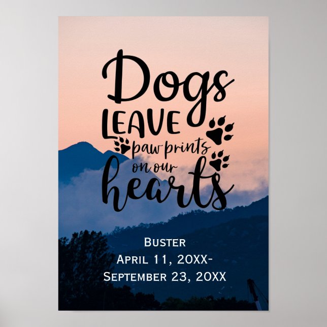 Poster de impresión de pintura en memoria de perro (Frente)