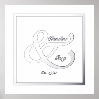 Poster de impresión de Relieve metalizado de fecha