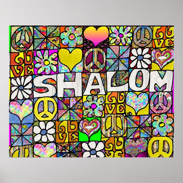 Poster de impresión de Shalom LOVE psicodélico de  (Frente)