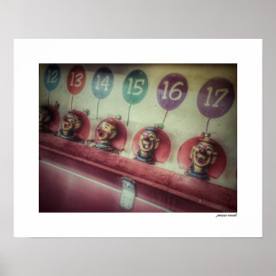 Póster de impresión del juego de agua del payaso d
