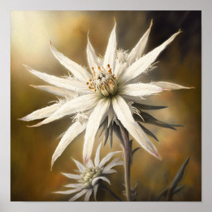 Poster de impresión Edelweiss White Flower Art