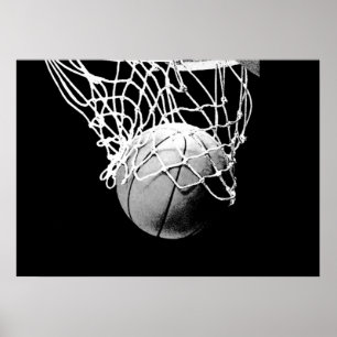 Poster de impresión en red y bolas de baloncesto b