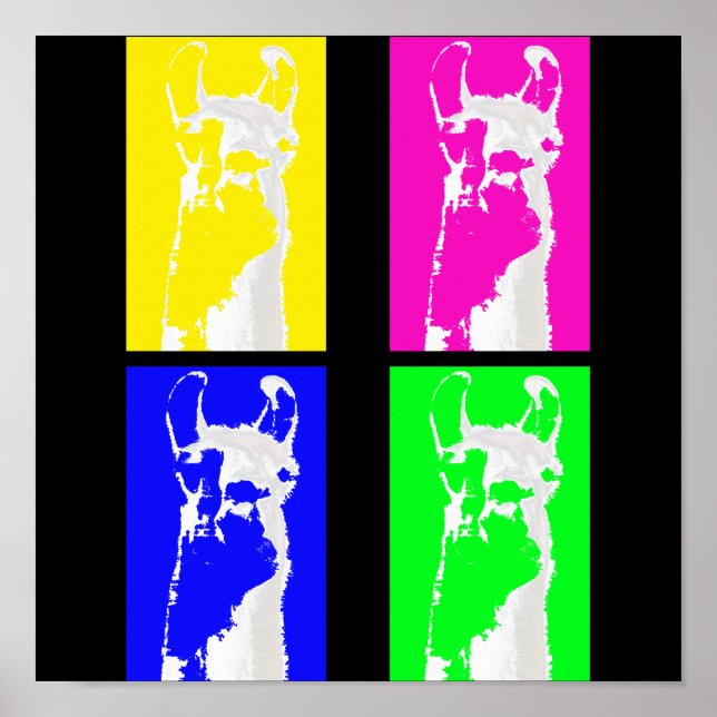 poster de impresión gráfica de bloques de llama (Frente)