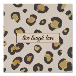 poster de impresión leopardo de la risa en vivo