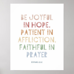 Póster de impresión Romans 12:12 Alégrate en la Es