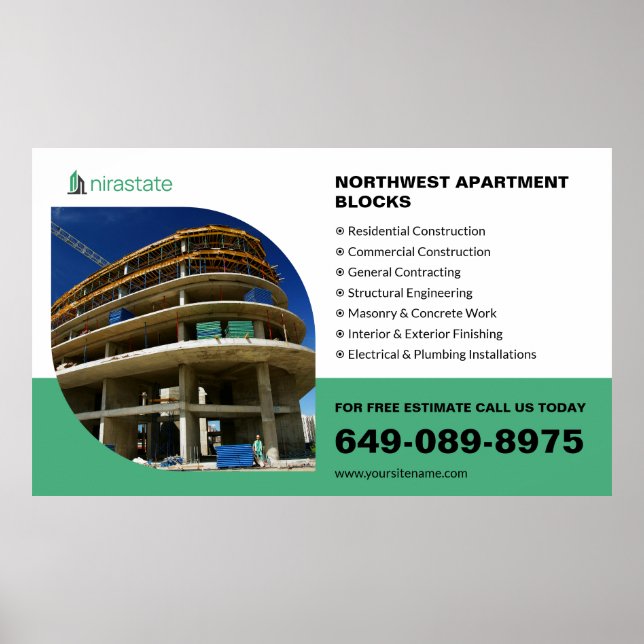 Póster de información del sitio de construcción (Frente)